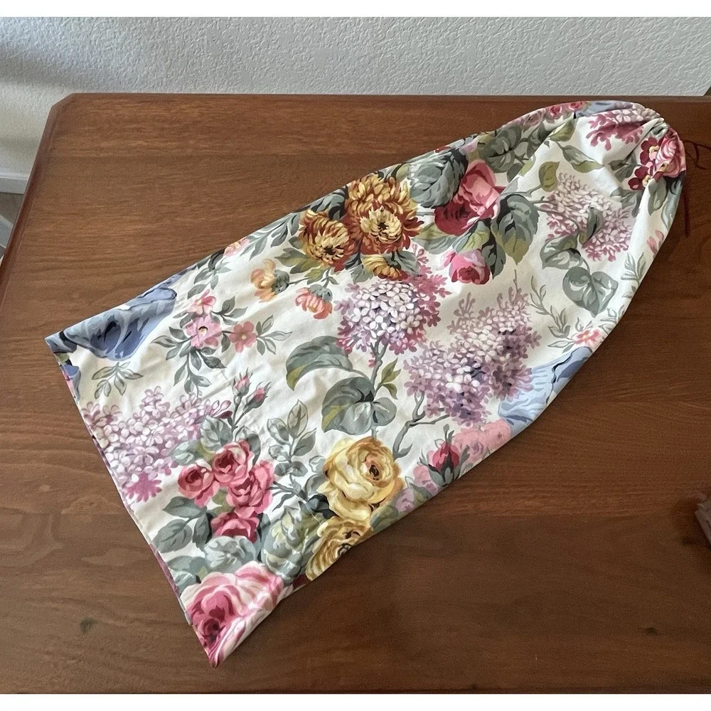 Vtg Ralph Lauren 1 ALLISON Floral STANDARD Pillowcase & Homemade Bolster *READ*